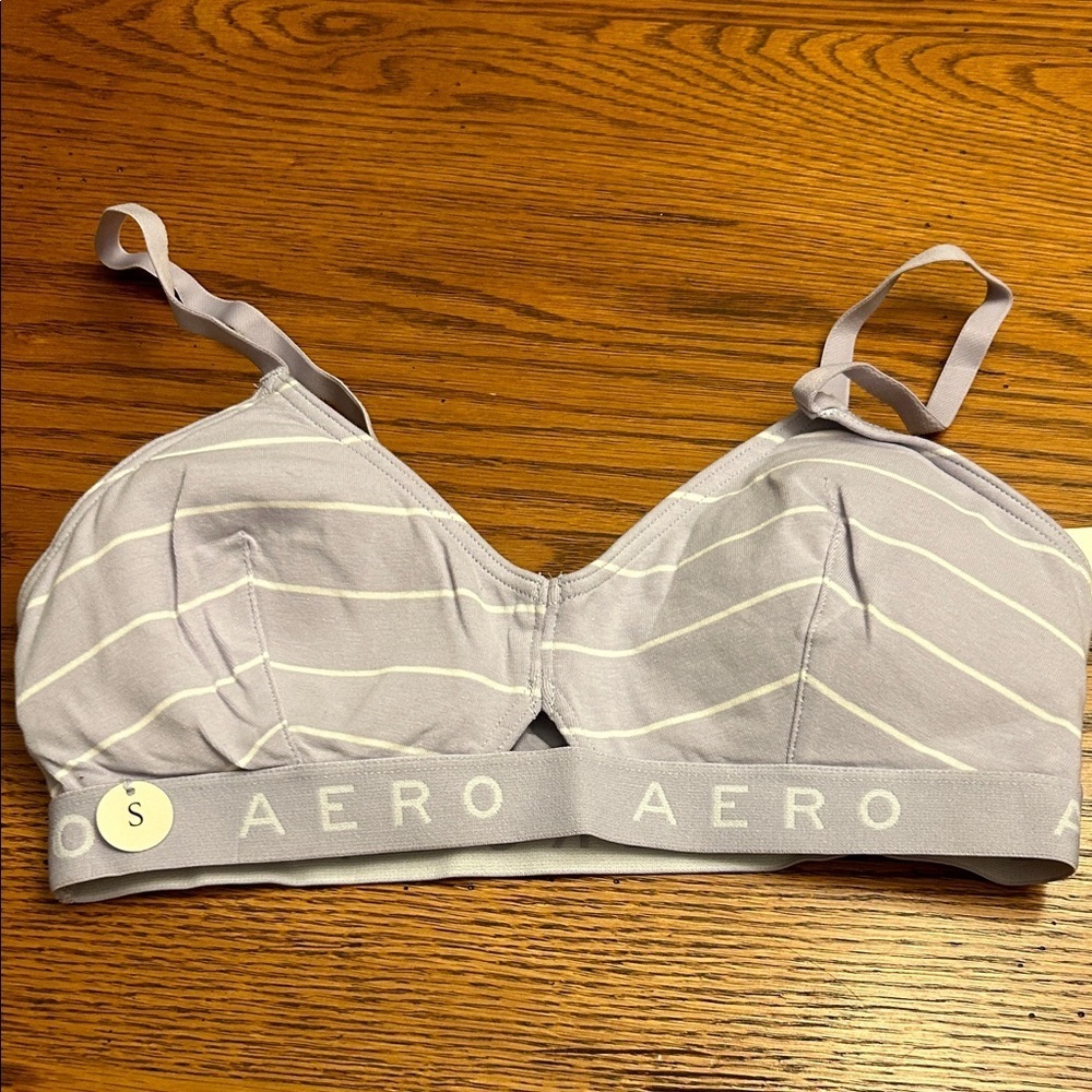 Aeropostale Lavender and White Striped Bralette